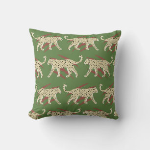 Wild Brushstrokes: Leopard in Repetition Throw Pillow