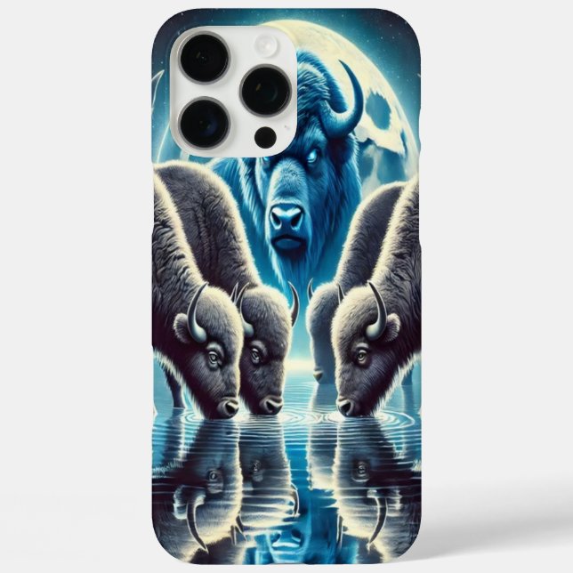 Wild Buffaloes Gather Beneath Cosmic Starscape Case-Mate iPhone Case (Back)
