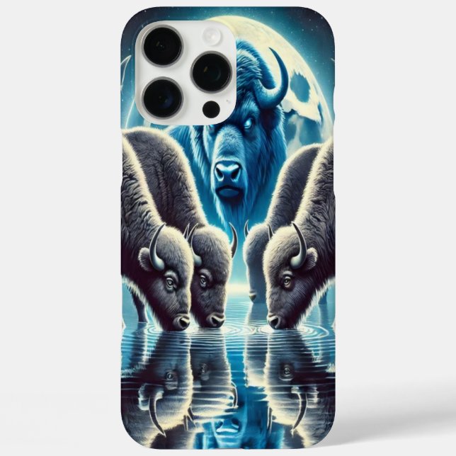 Wild Buffaloes Gather Beneath Cosmic Starscape Case-Mate iPhone Case (Back)