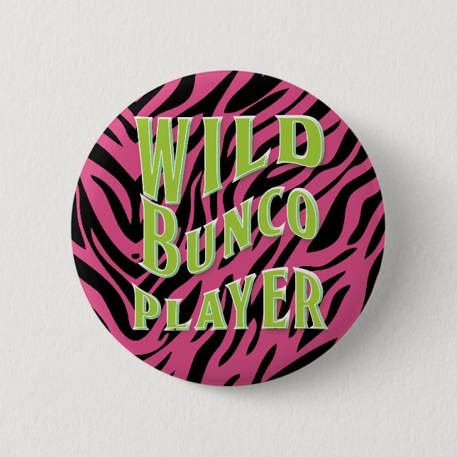 Wild Bunco Player Graphic Design 2 Inch Round Button (Front)