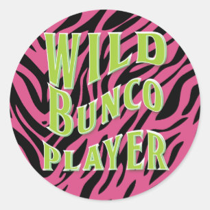 Wild Bunco Player Graphic Design Classic Round Sticker