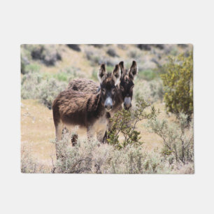 Wild Burro Couple in Central Nevada Doormat