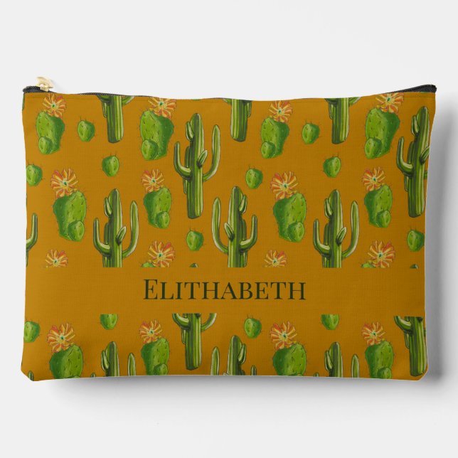 Wild Cactus Pattern Accessory Pouch (Front)