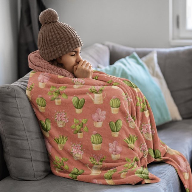 Wild Cactus Pattern Fleece Blanket (Creator Uploaded)