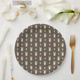 Wild Cactus Pattern Paper Plate