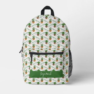 Wild Cactus Pattern Printed Backpack