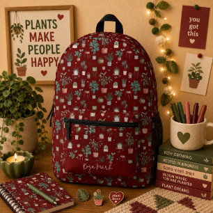 Wild Cactus Pattern Printed Backpack