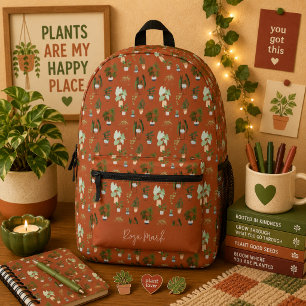 Wild Cactus Pattern Printed Backpack
