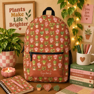 Wild Cactus Pattern Printed Backpack