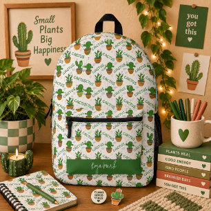 Wild Cactus Pattern Printed Backpack