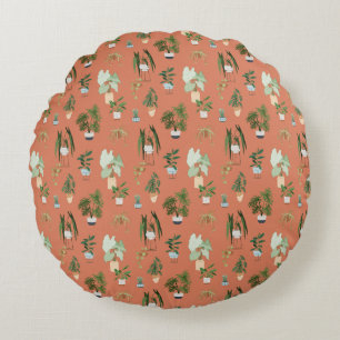 Wild Cactus Pattern Round Pillow