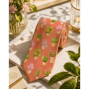 Wild Cactus Pattern Tie