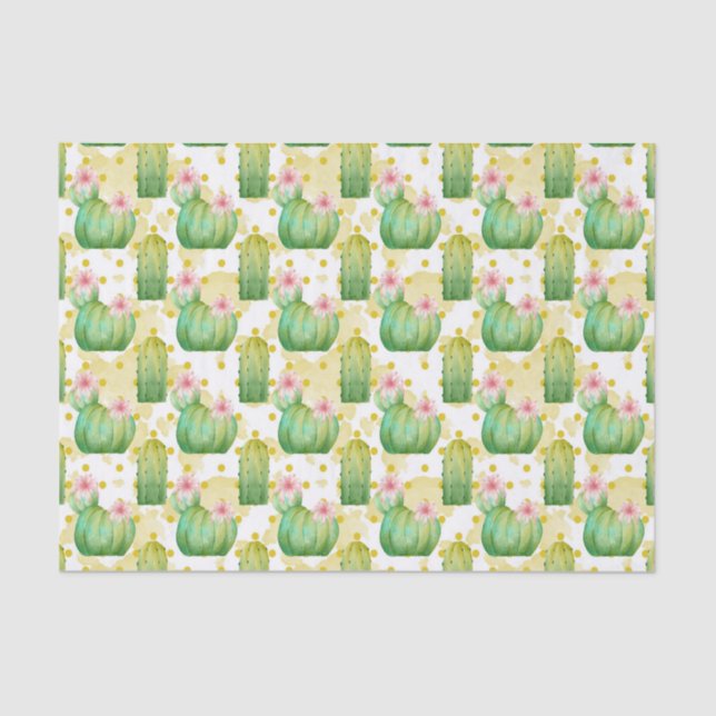 Wild cactus pattern watercolor party tissue tissue paper (Front)