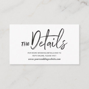 Wild Calligraphy Wedding Website Enclosure Card