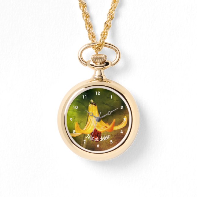 Wild Canada Lily With Insect Abstract Personalized Watch (Front)