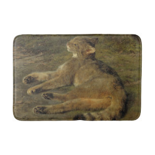 Wild Cat (by Rosa Bonheur) Bath Mat