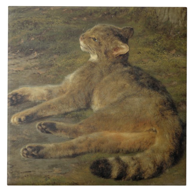 Wild Cat (by Rosa Bonheur) Tile (Front)