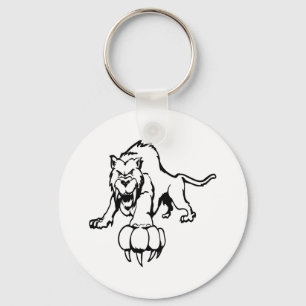 Wild cat, wildcat, bobcat, cat, panther, puma, mou keychain