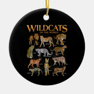 Wild Cats Animals of the World Educational Wild An Ceramic Ornament