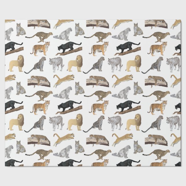 Wild Cats Pattern Wrapping Paper (Seam)