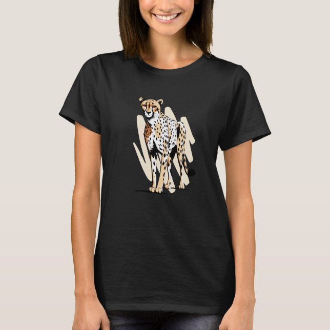 Wild Cheetah Design Design T-Shirt (Front)