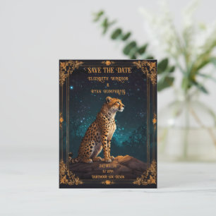 Wild Cheetah Wedding Invitation Postcard