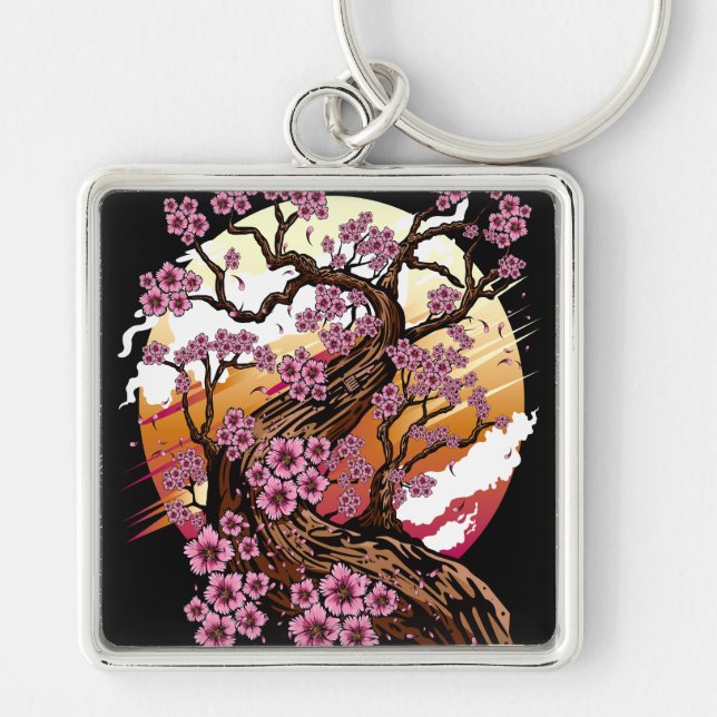 Wild Cherry Blossom Keychain (Front)