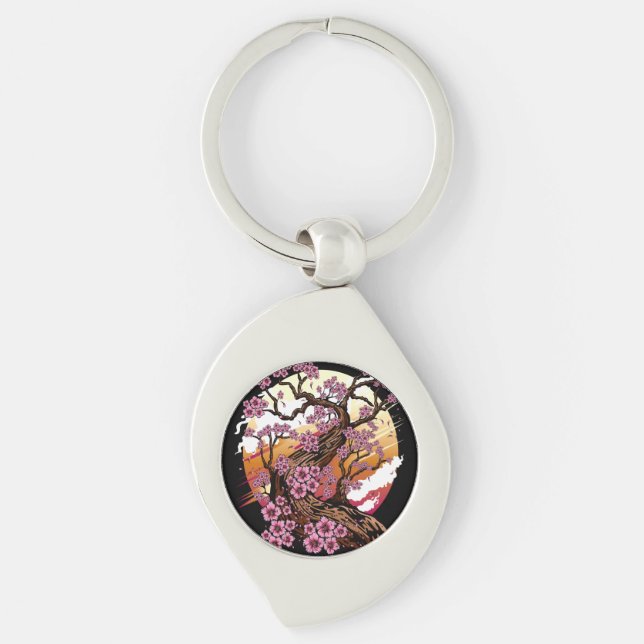 Wild Cherry Blossom Keychain (Front)