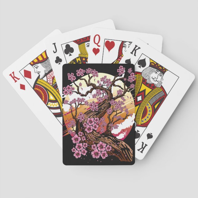Wild Cherry Blossom Playing Cards (Back)
