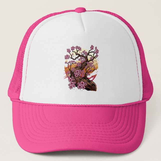 Wild Cherry Blossom Trucker Hat (Front)