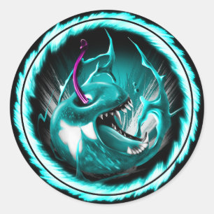 Wild cherry blue Round sticker