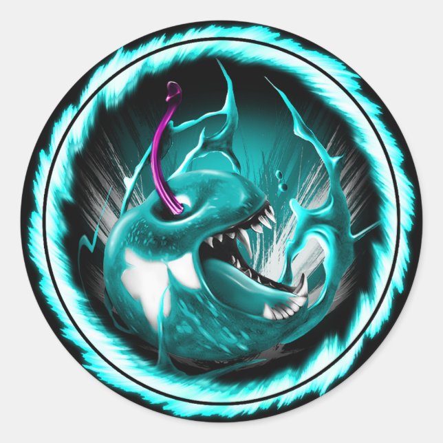 Wild cherry blue Round sticker (Front)