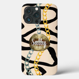 Wild Chic Luxurious Girly Personalized Gold iPhone 13 Pro Case