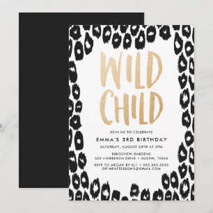 Wild Child Birthday Party Invitation