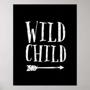 Wild Child  kids print black and white decor