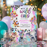 Wild Child Safari Pink Girl Leopard Birthday Party