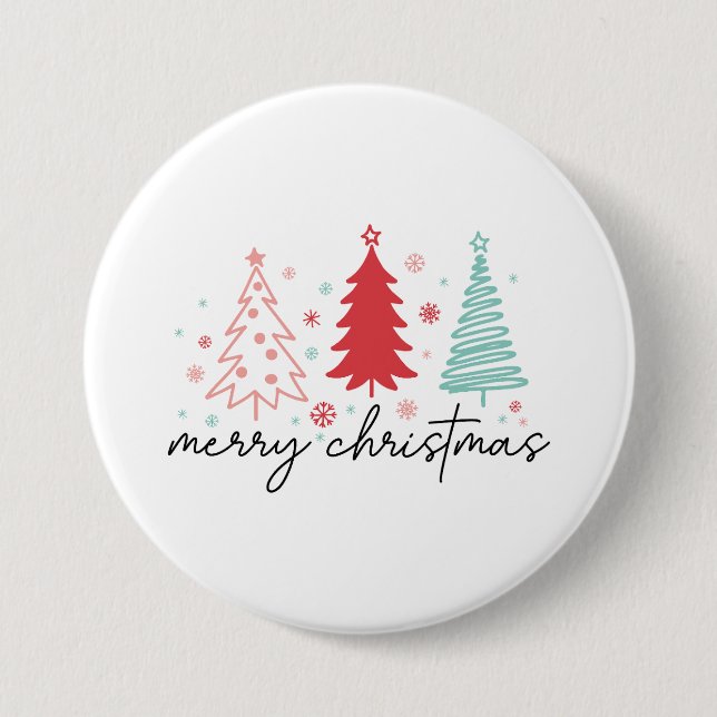 Wild Christmas Flower 3 Inch Round Button (Front)
