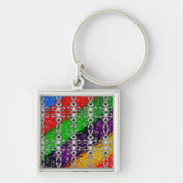 Wild Colourful Rabbit Pattern Keychain