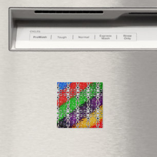 Wild Colourful Rabbit Pattern Magnet