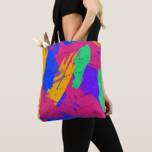 Wild Colours and Music Notes Tote Bag