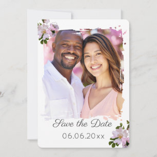 Wild Country Rose Save the Date Photo Card