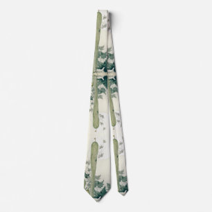 Wild cucumber and a full moon by Ohara Koson Tie
