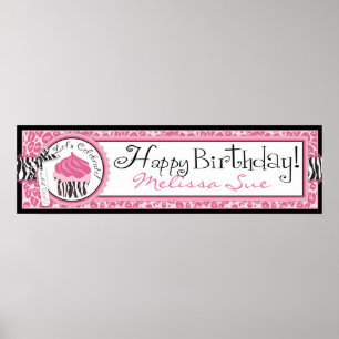 Wild Cupcake CP Birthday Banner Poster