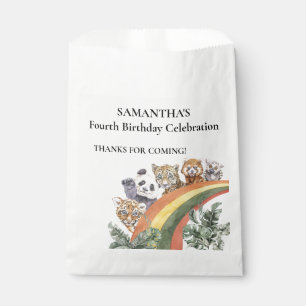 Wild Cute Jungle Animals Rainbow Birthday Favour Bag