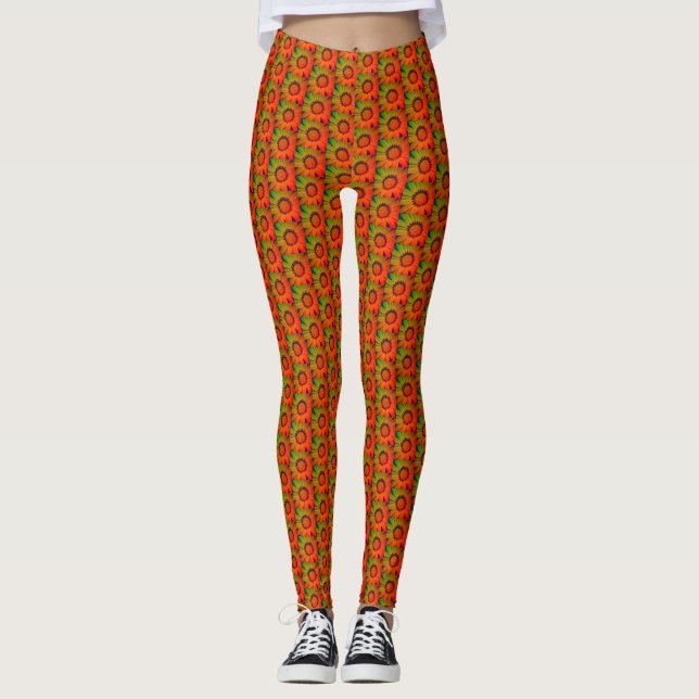 "Wild Daisies" Patterned Leggings (Front)