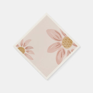 Wild Daisy Birthday Pink and Yellow Napkin