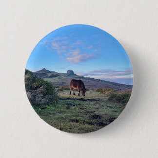 Wild Dartmoor Pony Horse 2 Inch Round Button