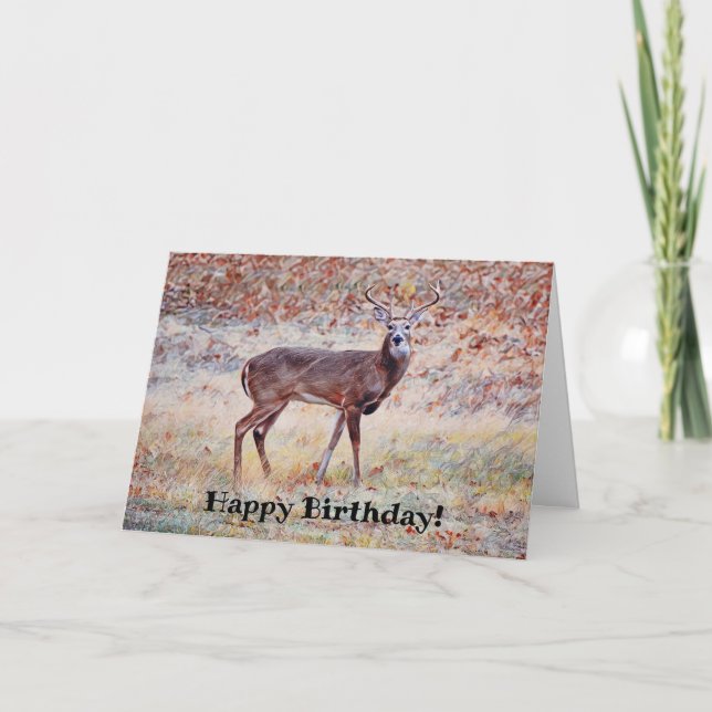 Wild Deer Buck Pretty Pun Carte Anniversaire (Devant)
