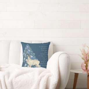 Wild Deer Footprints in Snow – Winter Nature Art Throw Pillow