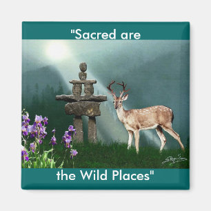 Wild Deer & Inukshuk Wilderness Gift Magnets